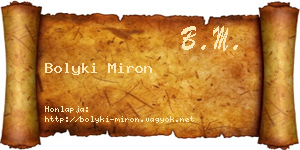 Bolyki Miron névjegykártya